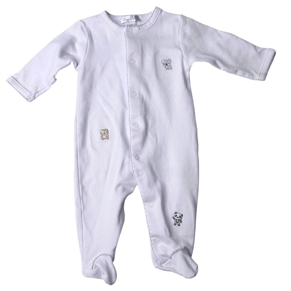 Kissy Kissy Newborn 1 Piece Footie Sleeper Animal Panda Koala Lion White Cotton